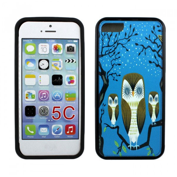 Wholesale iPhone 5C Gummy Design Case (Night Owl)